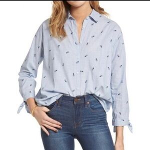 Madewell Shrunken Trapeze Shirt in Pineapple Print-0084